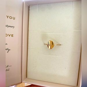 Made By Mary oval M initial ring